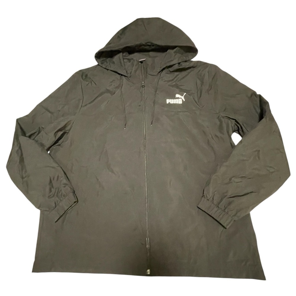 Puma Black Hooded Windbreaker with White Logo